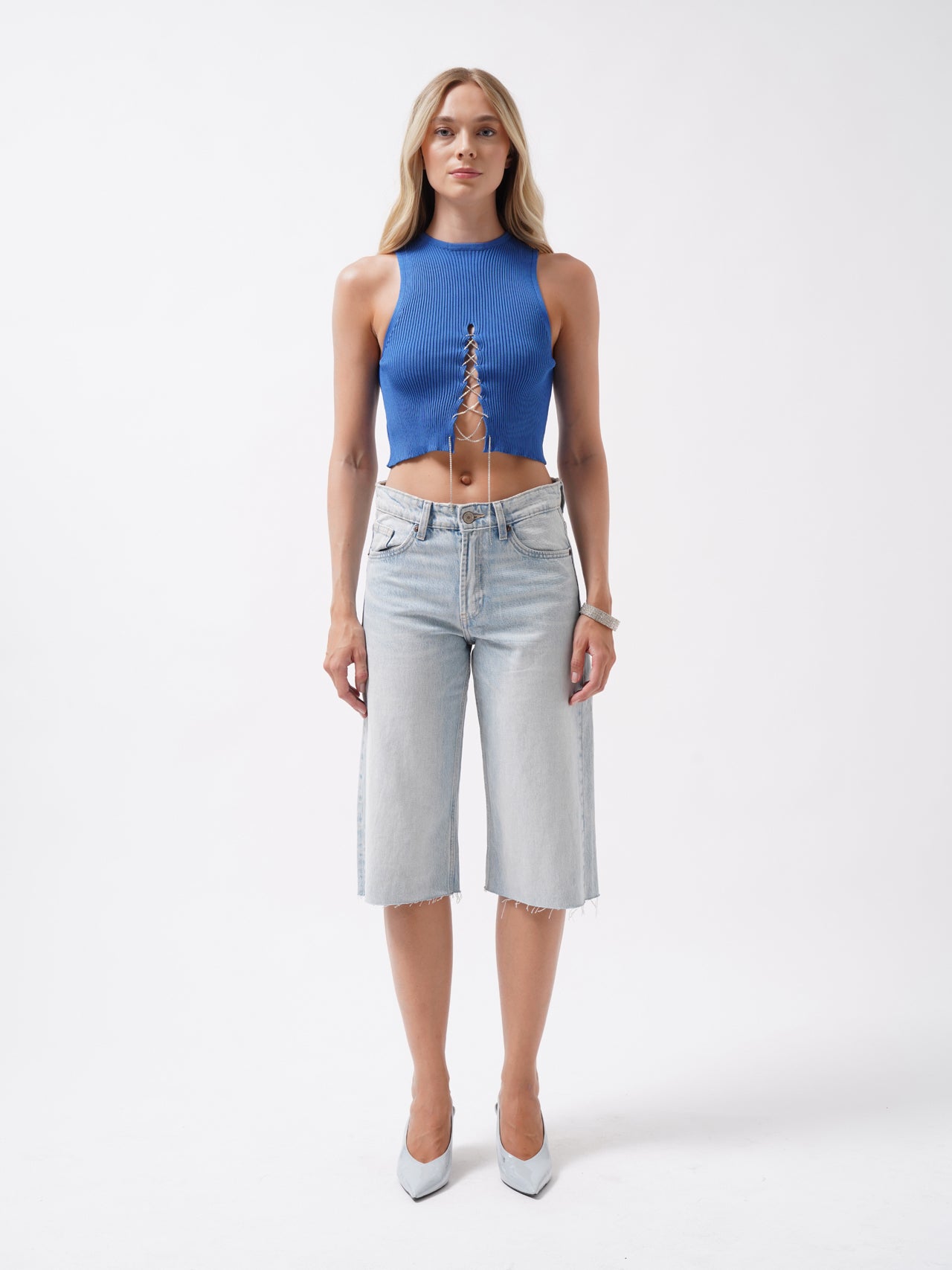 Caelia Saxe - Rib Τοπ με Στρας Κορδόνι