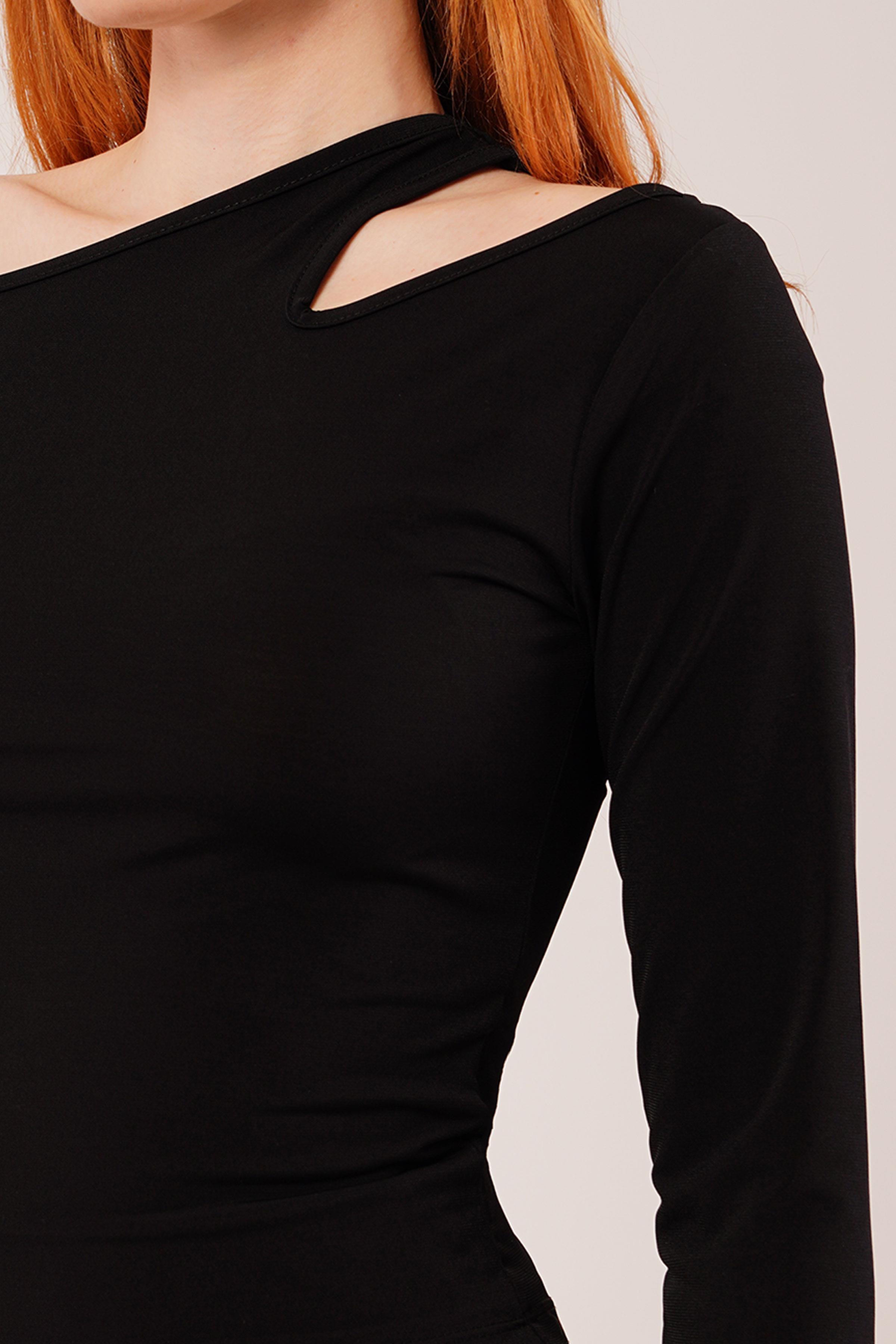 Aurelia – Μαύρη Μπλούζα με Cut-out Ώμο
