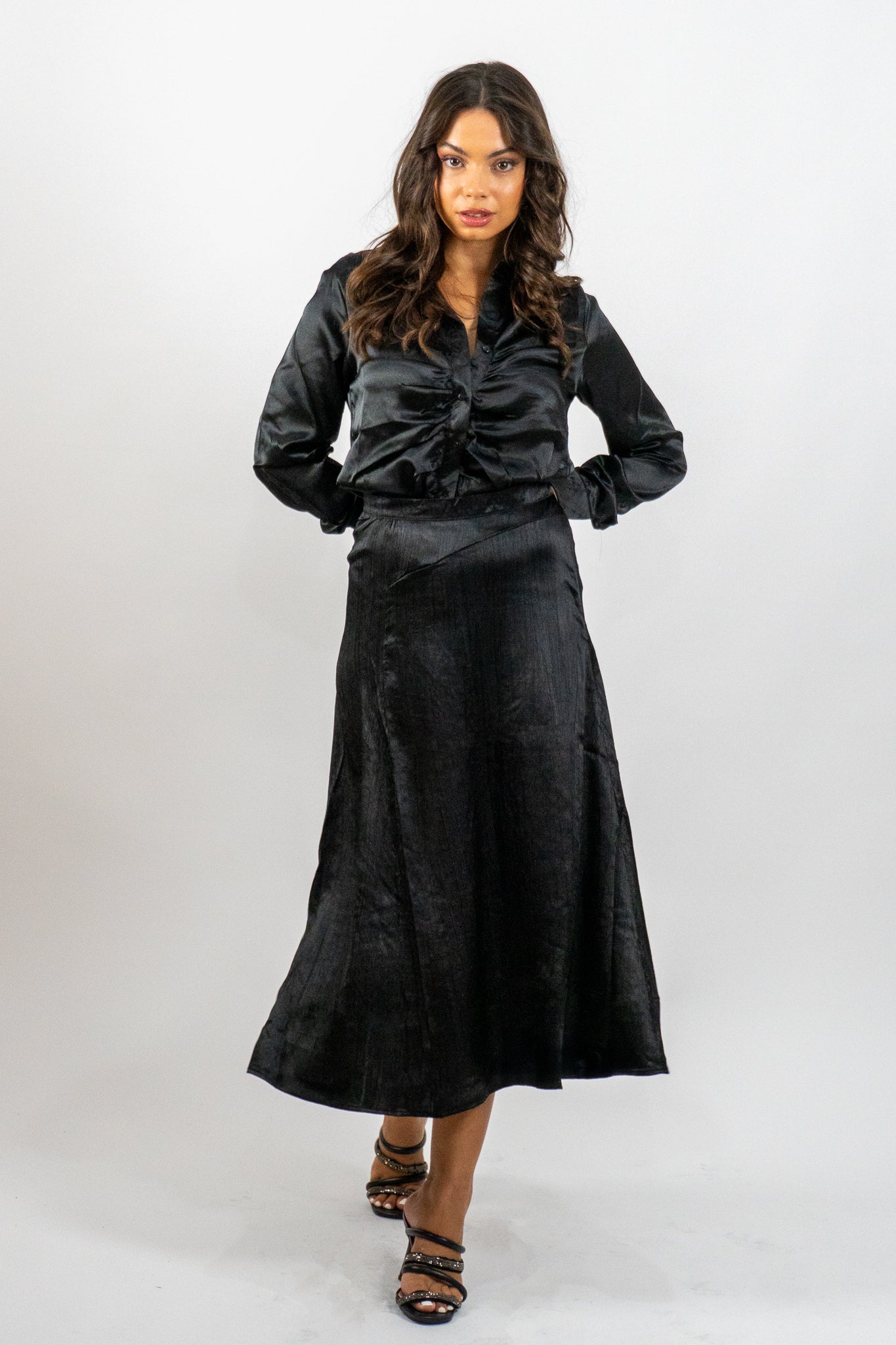 Marisse – Σατέν Μαύρη Φούστα