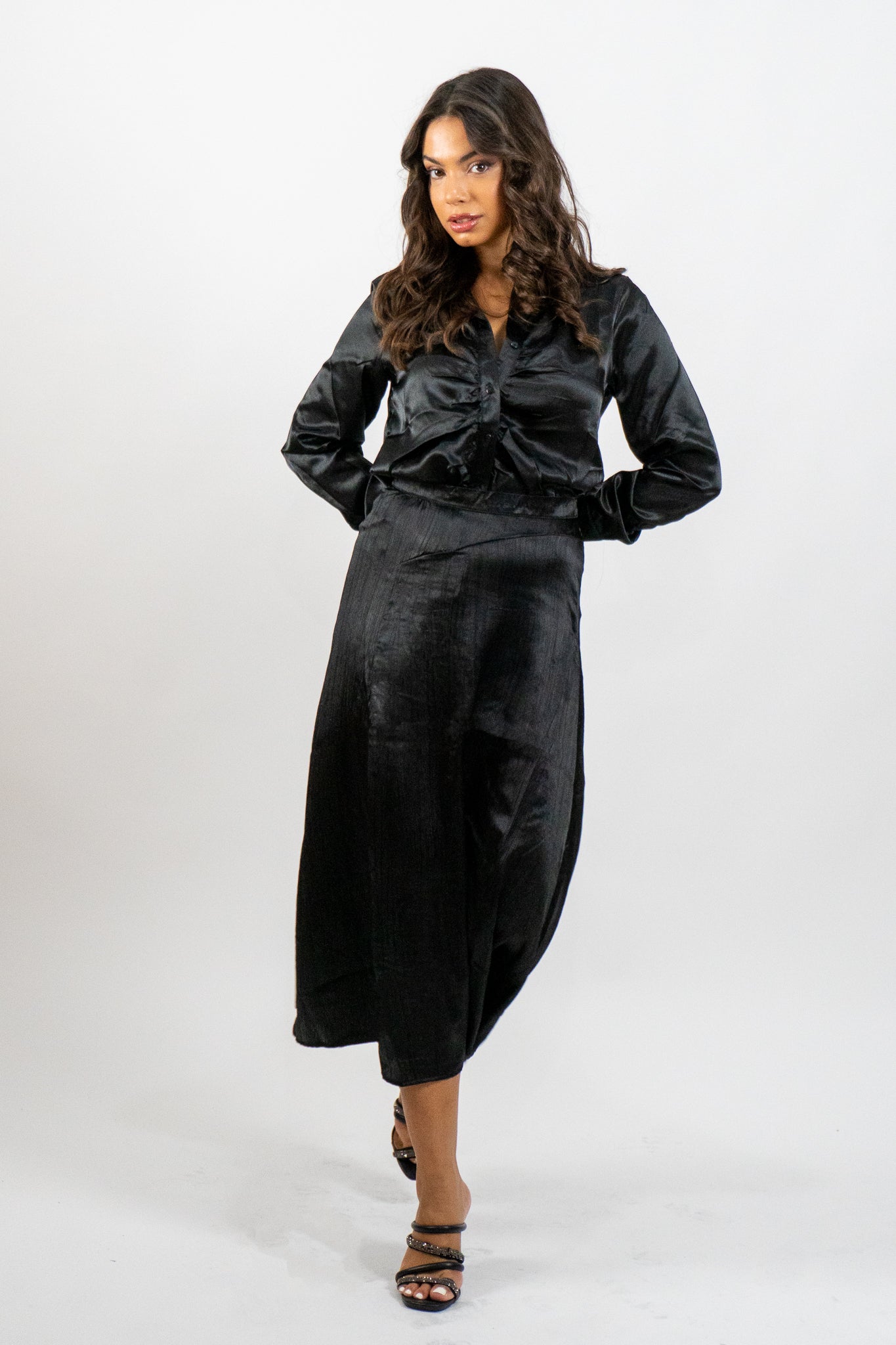 Marisse – Σατέν Μαύρη Φούστα