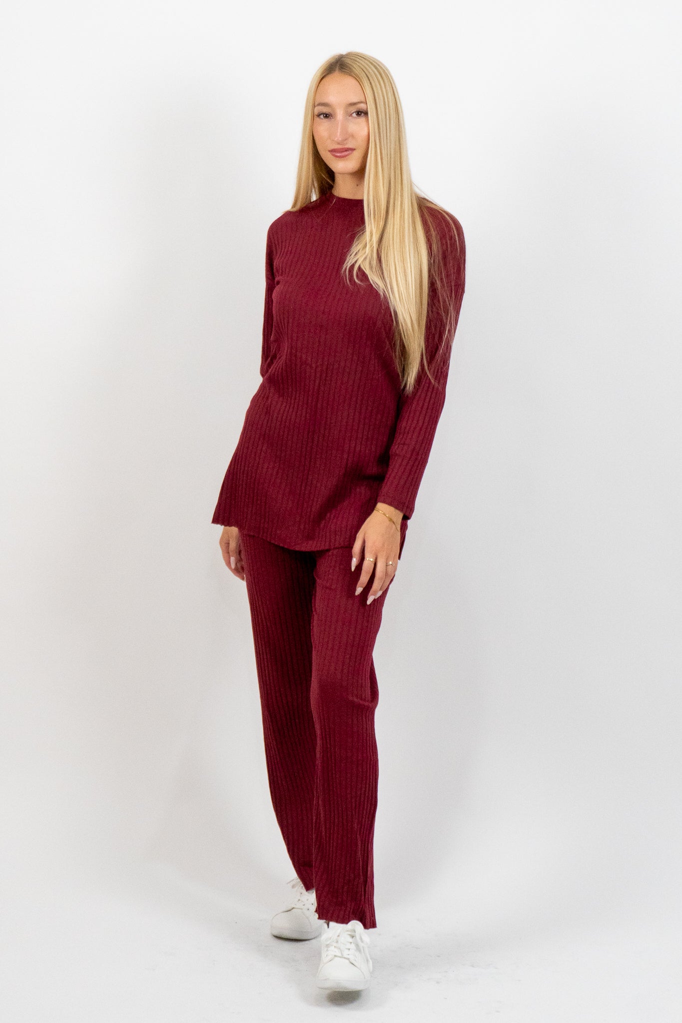 Claretine – Μπορντό Σετ Μπλούζα & Παντελόνι