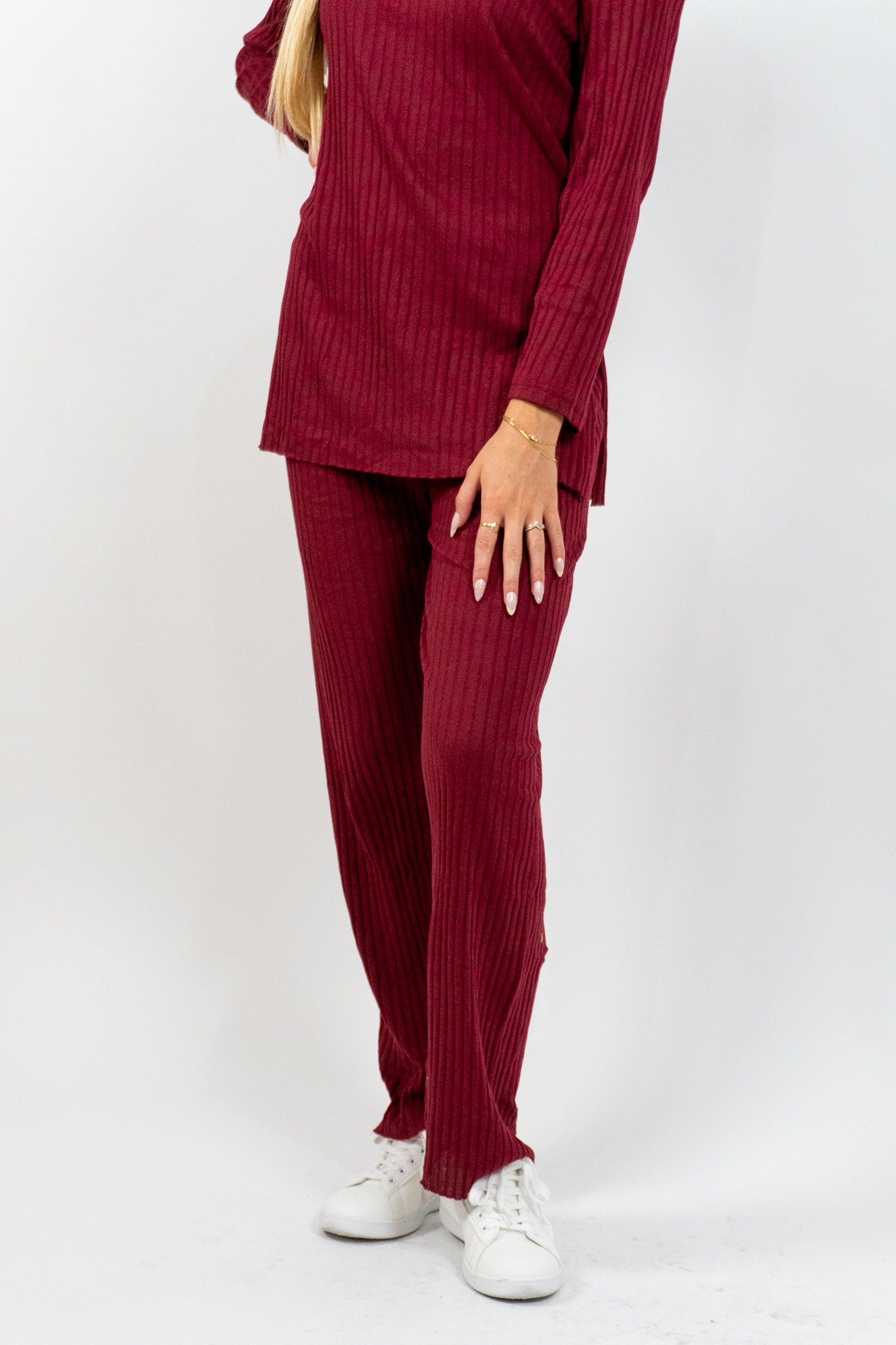 Claretine – Μπορντό Σετ Μπλούζα & Παντελόνι