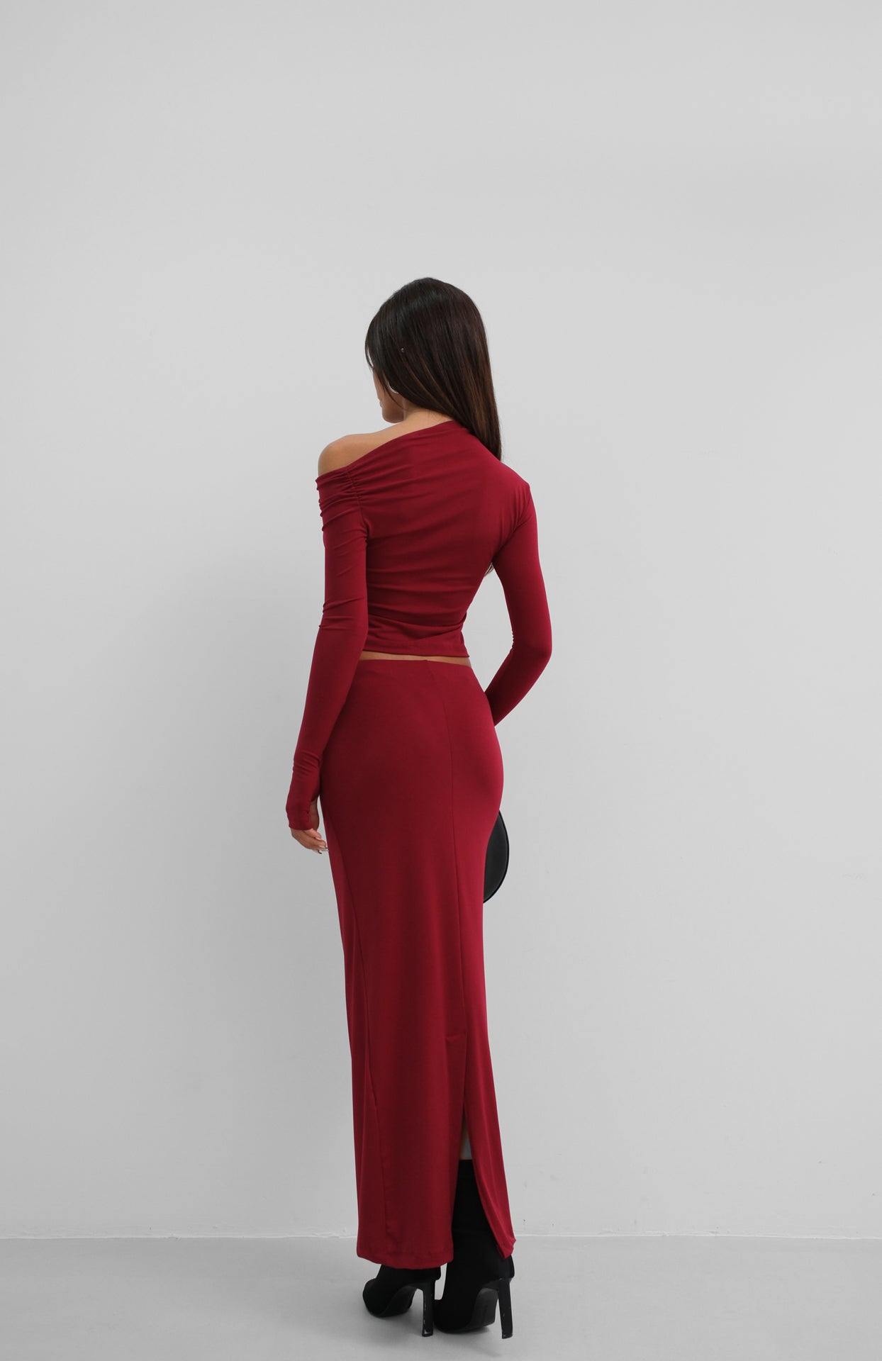 Claret Red – Μπορντό Μάξι Φούστα | Refined Clothing