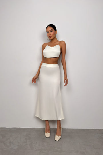 Paradise Collar – Σατινέ Top με Δέσιμο | Refined Clothing