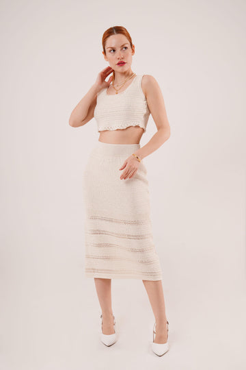 Princess – Πλεκτό Σετ Τοπ & Φούστα | Refined Clothing