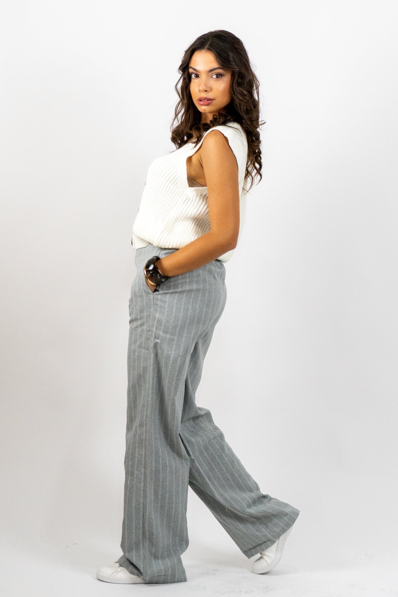 Strava – Ριγέ Wide-Leg Παντελόνι