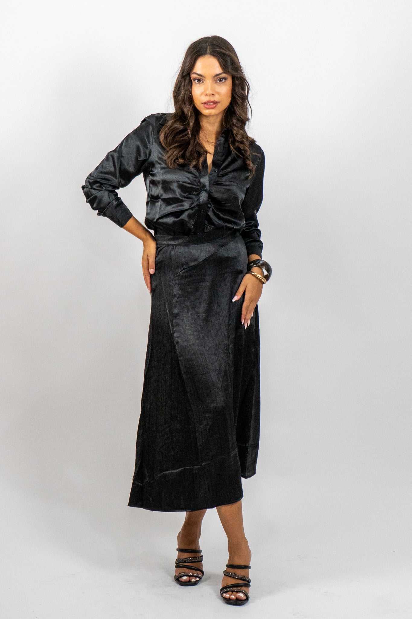 Marisse – Σατέν Μαύρη Φούστα