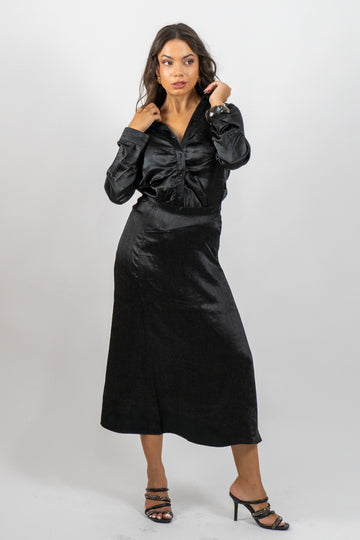 Marisse – Σατέν Μαύρη Φούστα