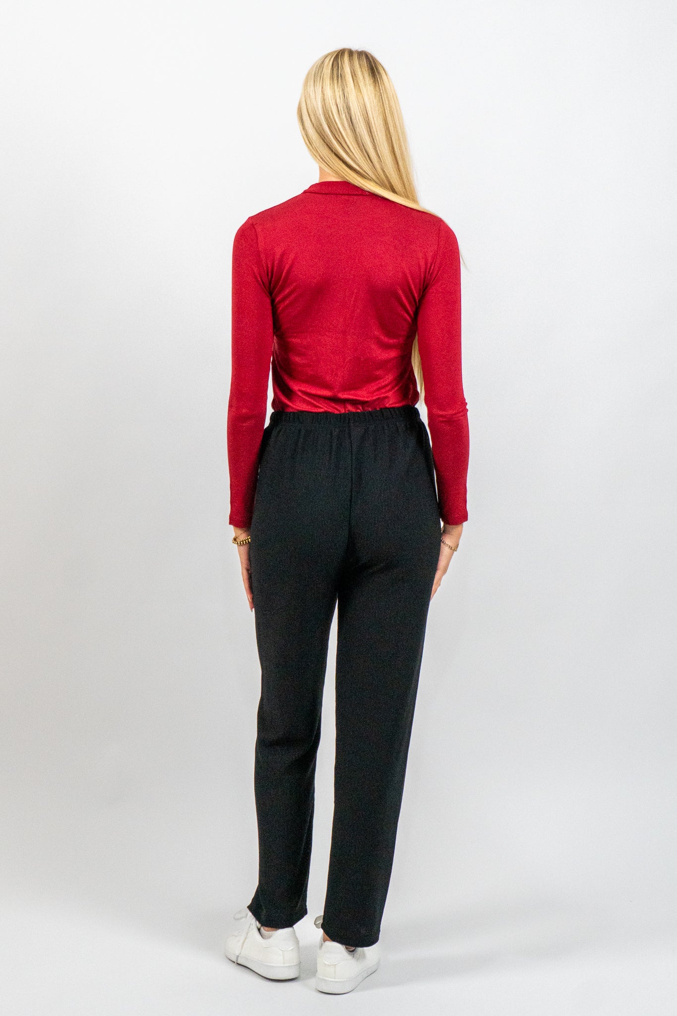 Rubine – Κόκκινη Μπλούζα με Μακρύ Μανίκι & Mock Neck