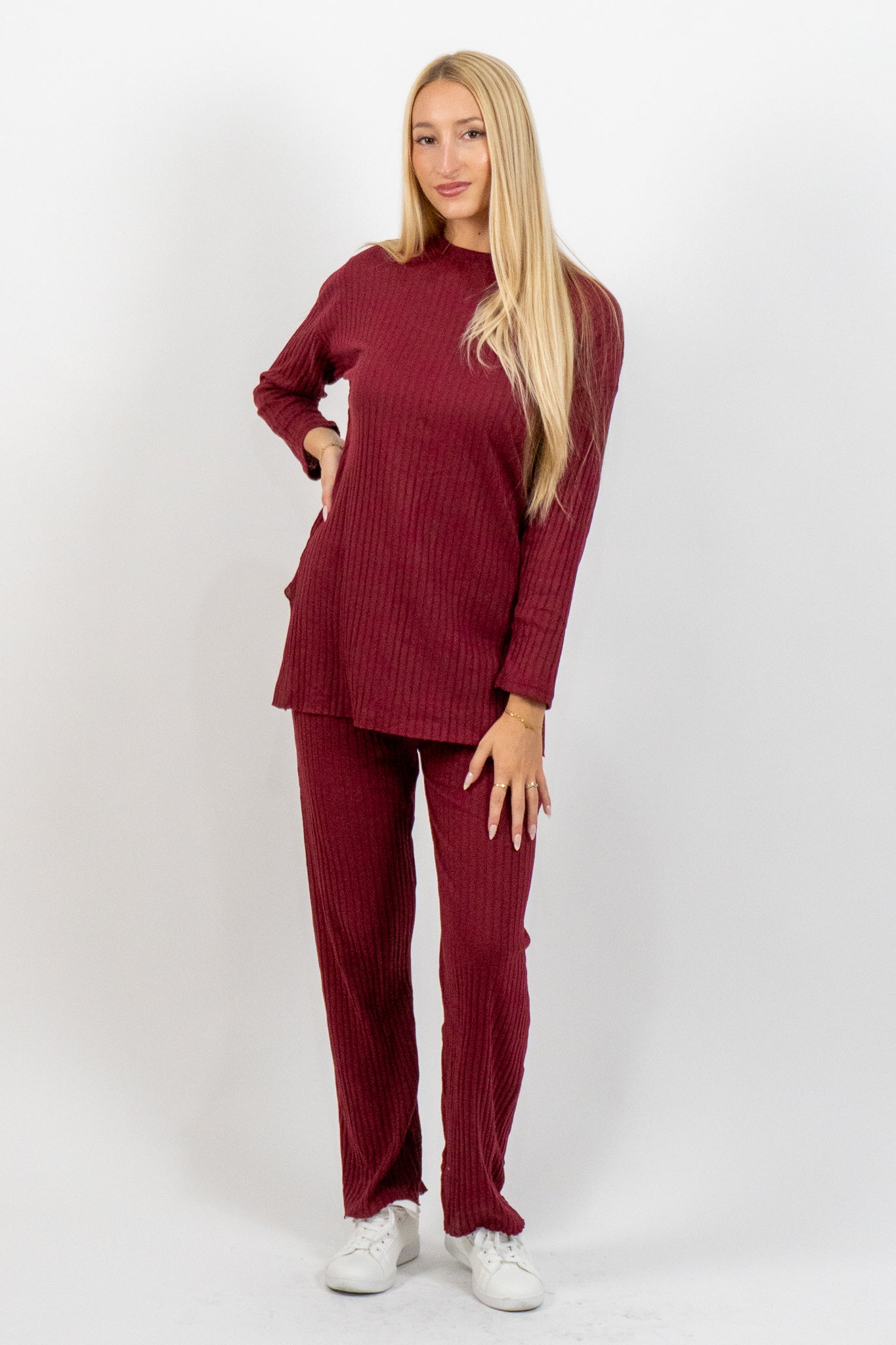 Claretine – Μπορντό Σετ Μπλούζα & Παντελόνι