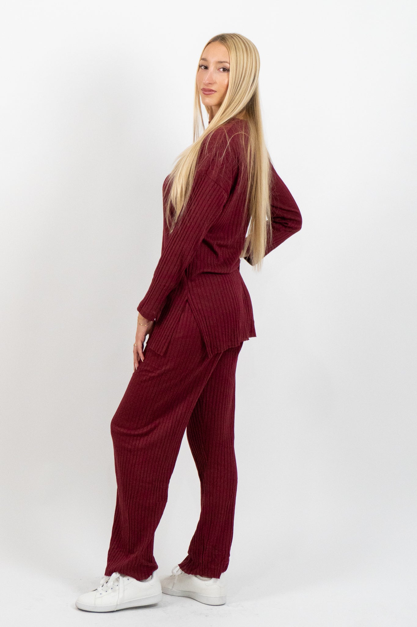 Claretine – Μπορντό Σετ Μπλούζα & Παντελόνι