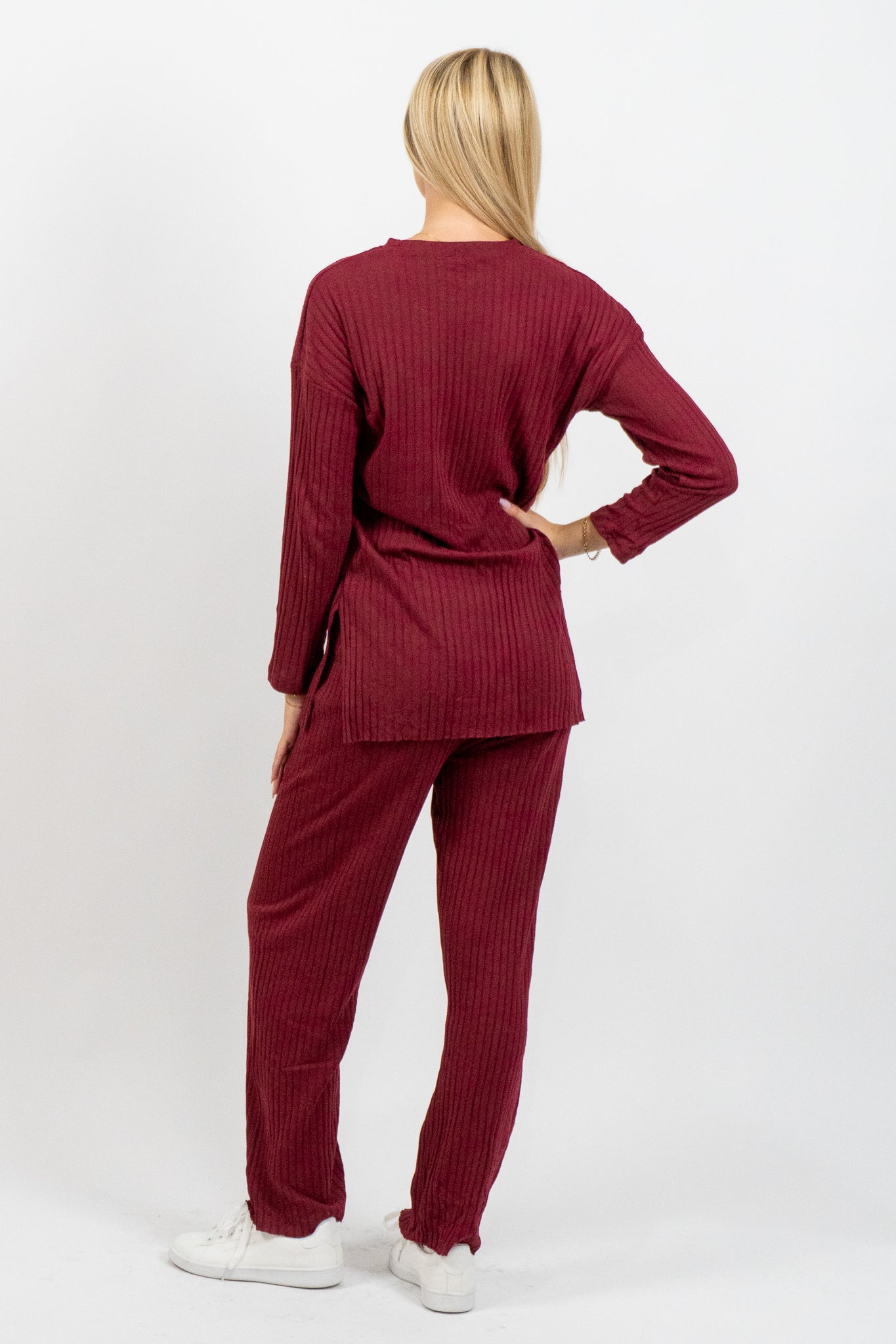 Claretine – Μπορντό Σετ Μπλούζα & Παντελόνι