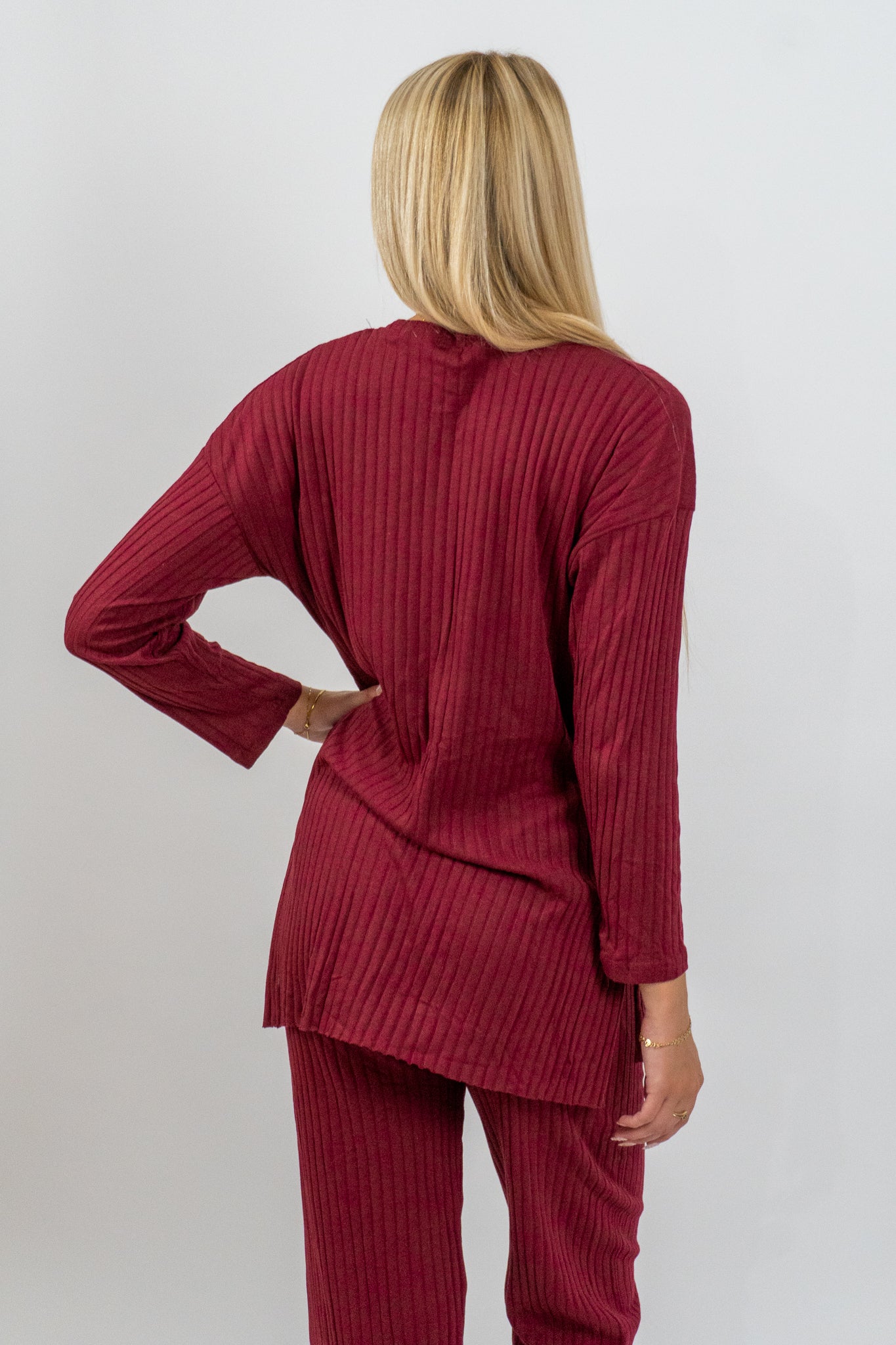 Claretine – Μπορντό Σετ Μπλούζα & Παντελόνι
