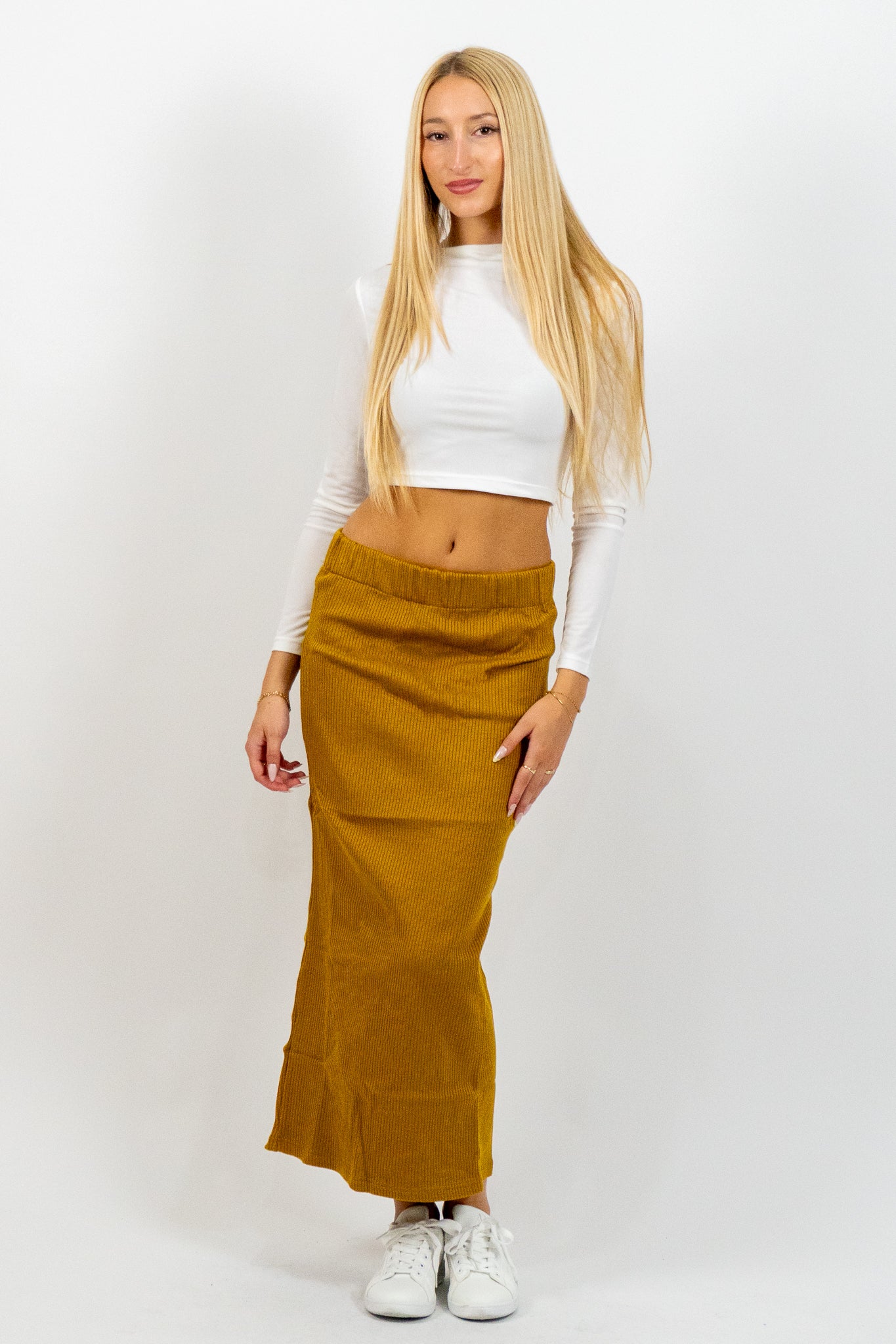 Amaria – Μάξι Φούστα σε Μουσταρδί