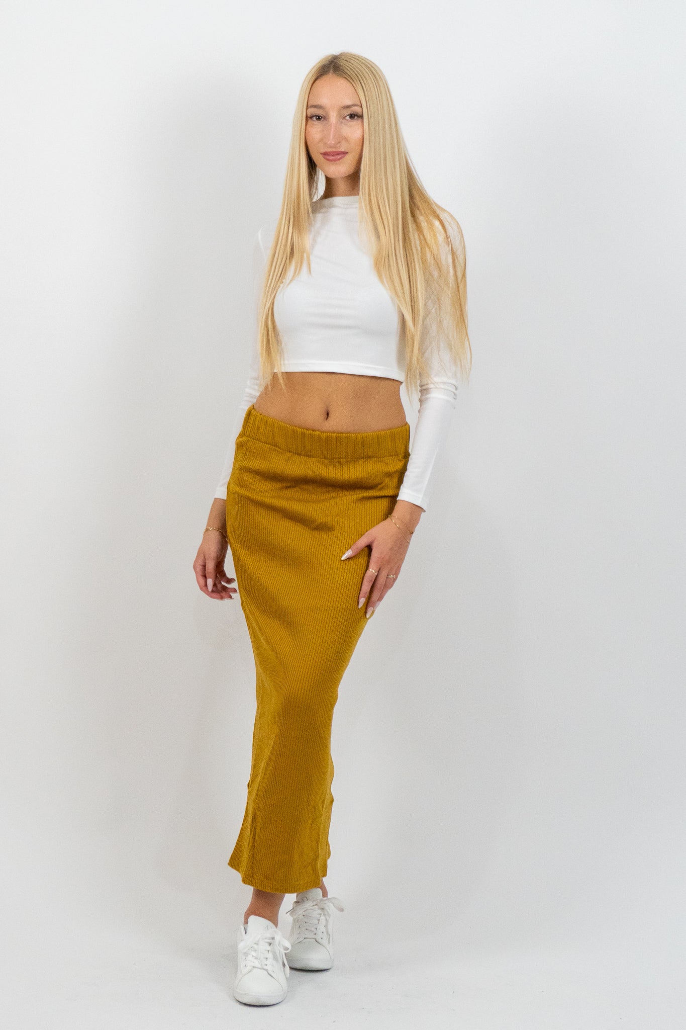 Amaria – Μάξι Φούστα σε Μουσταρδί