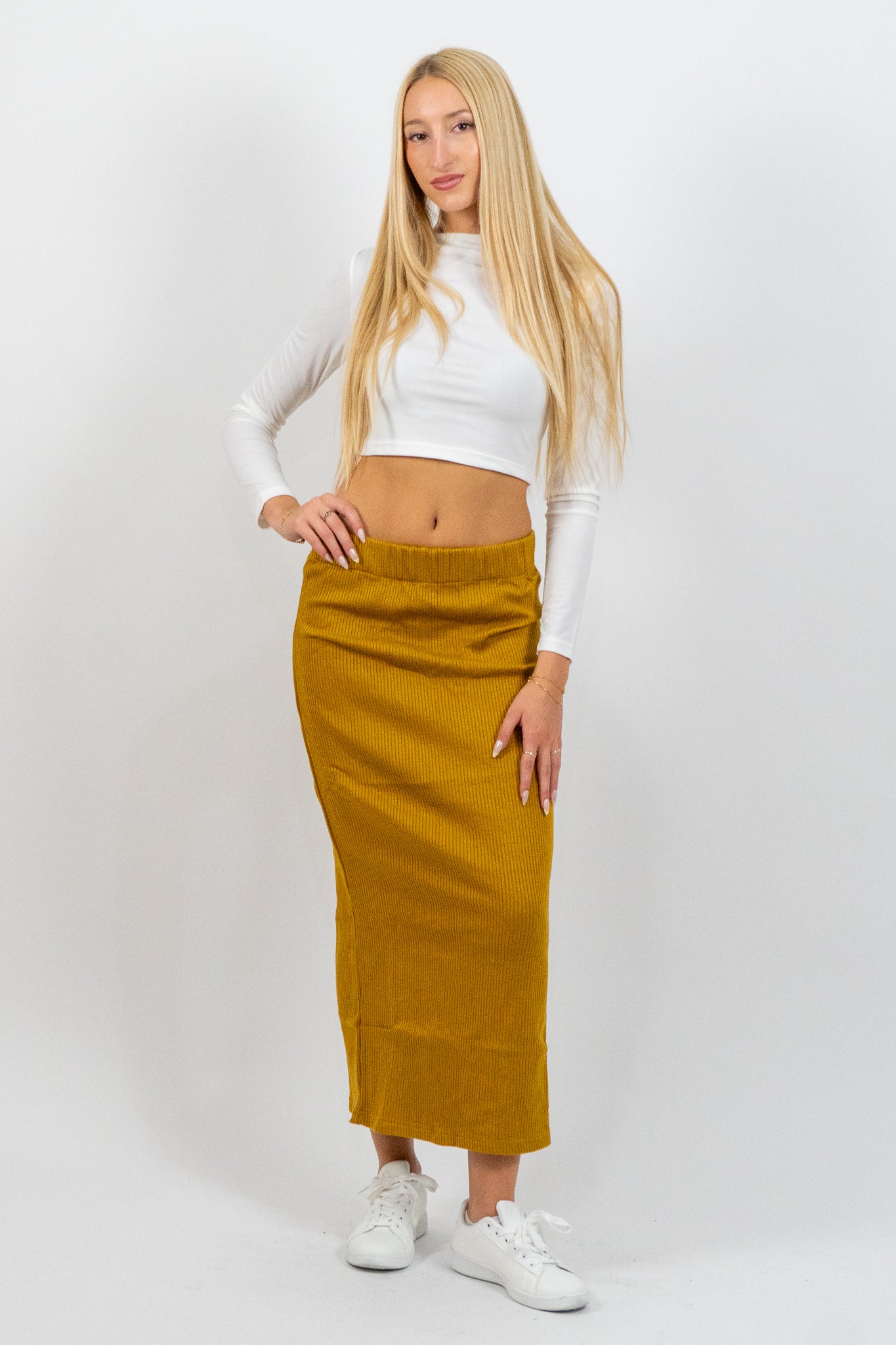 Amaria – Μάξι Φούστα σε Μουσταρδί