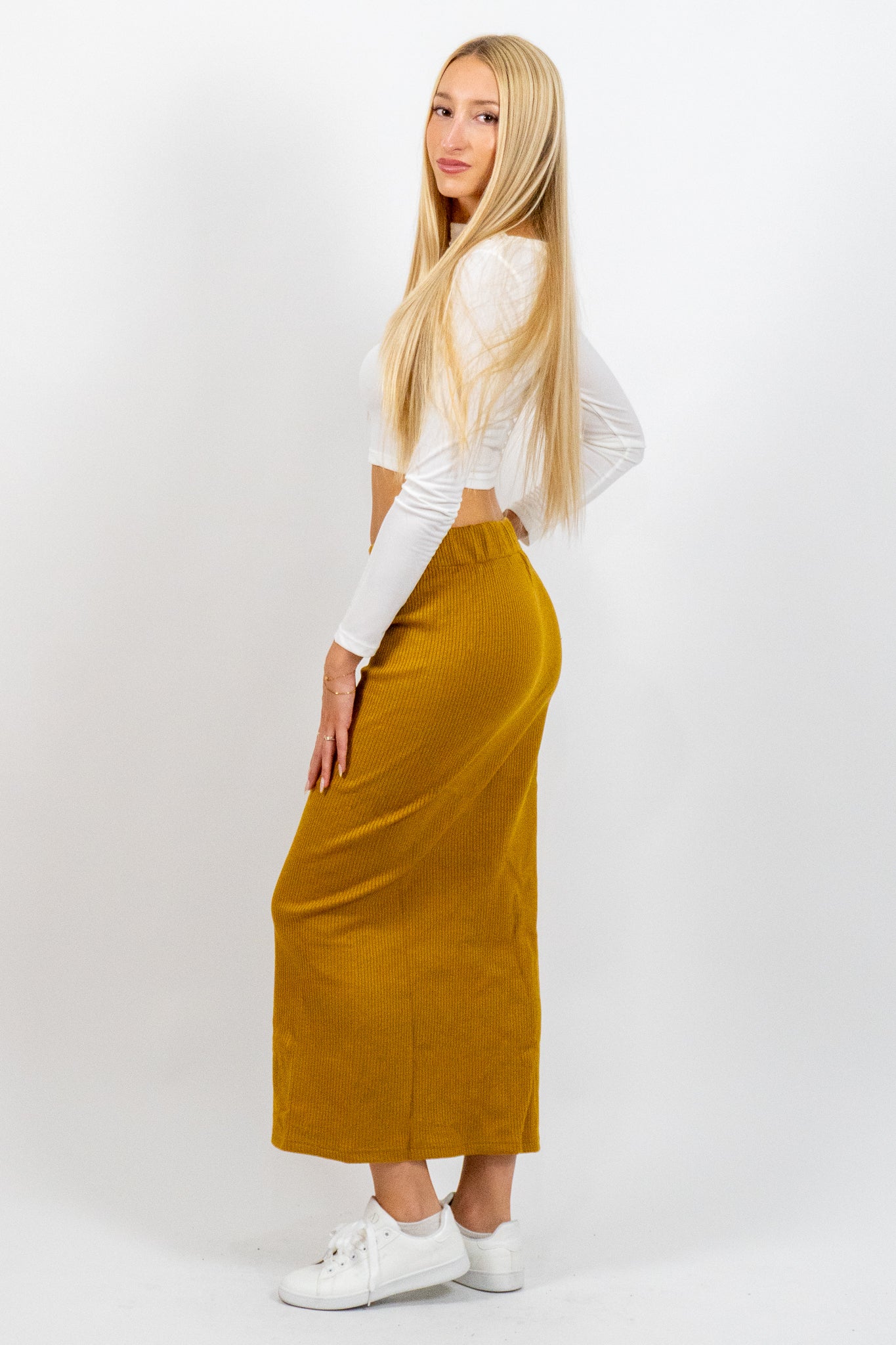 Amaria – Μάξι Φούστα σε Μουσταρδί