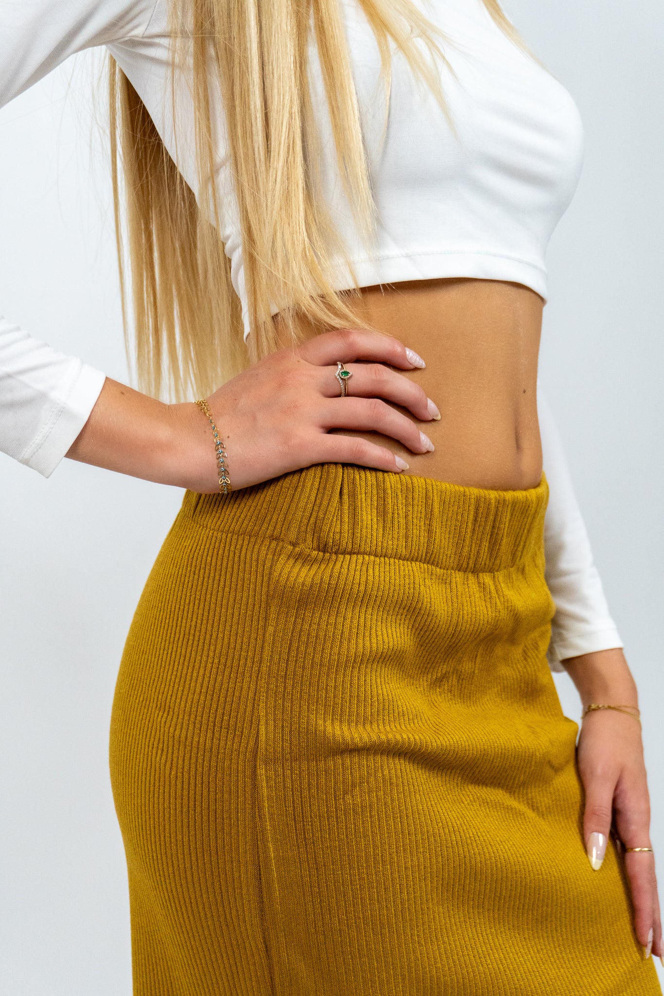 Amaria – Μάξι Φούστα σε Μουσταρδί