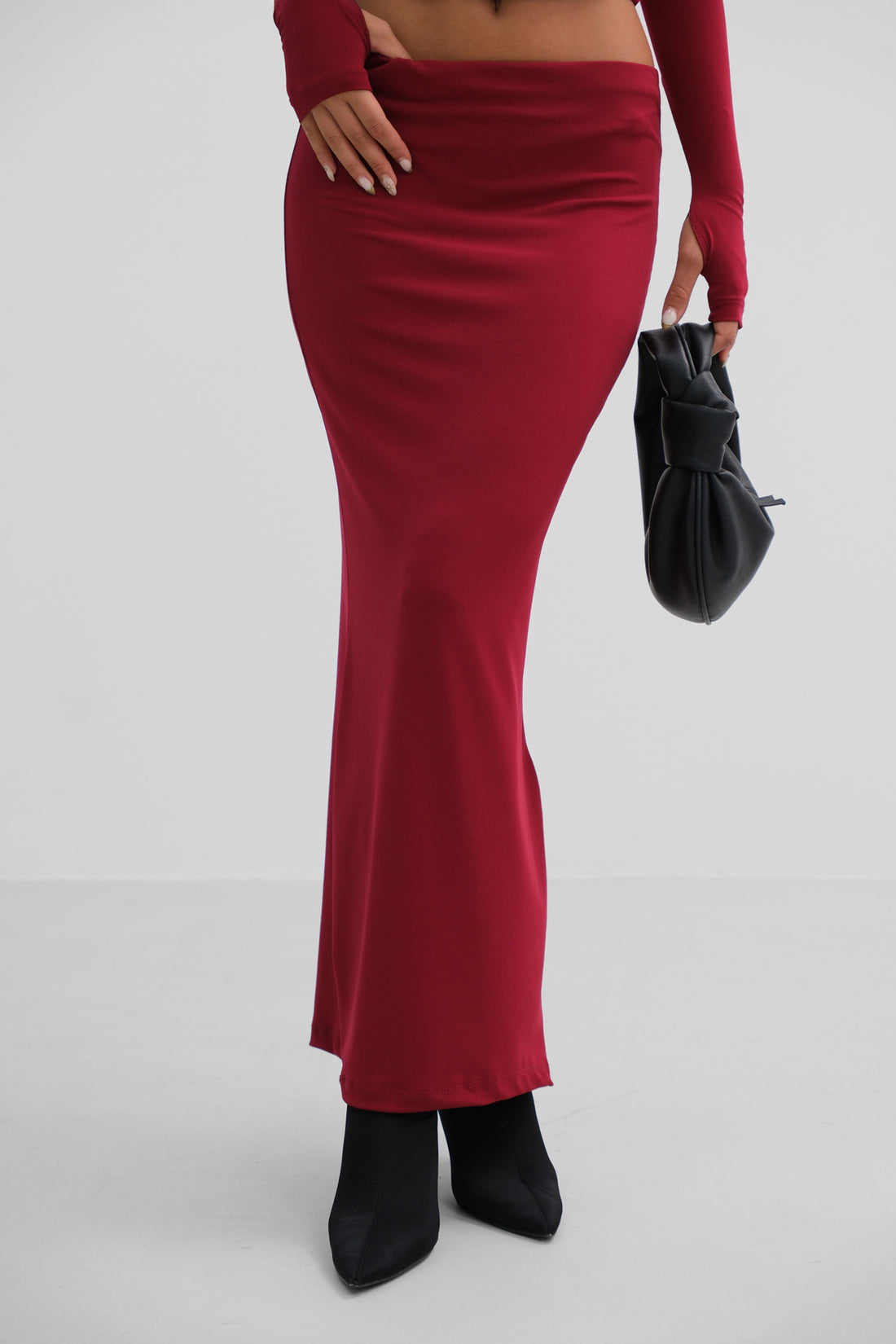 Claret Red – Μπορντό Μάξι Φούστα | Refined Clothing