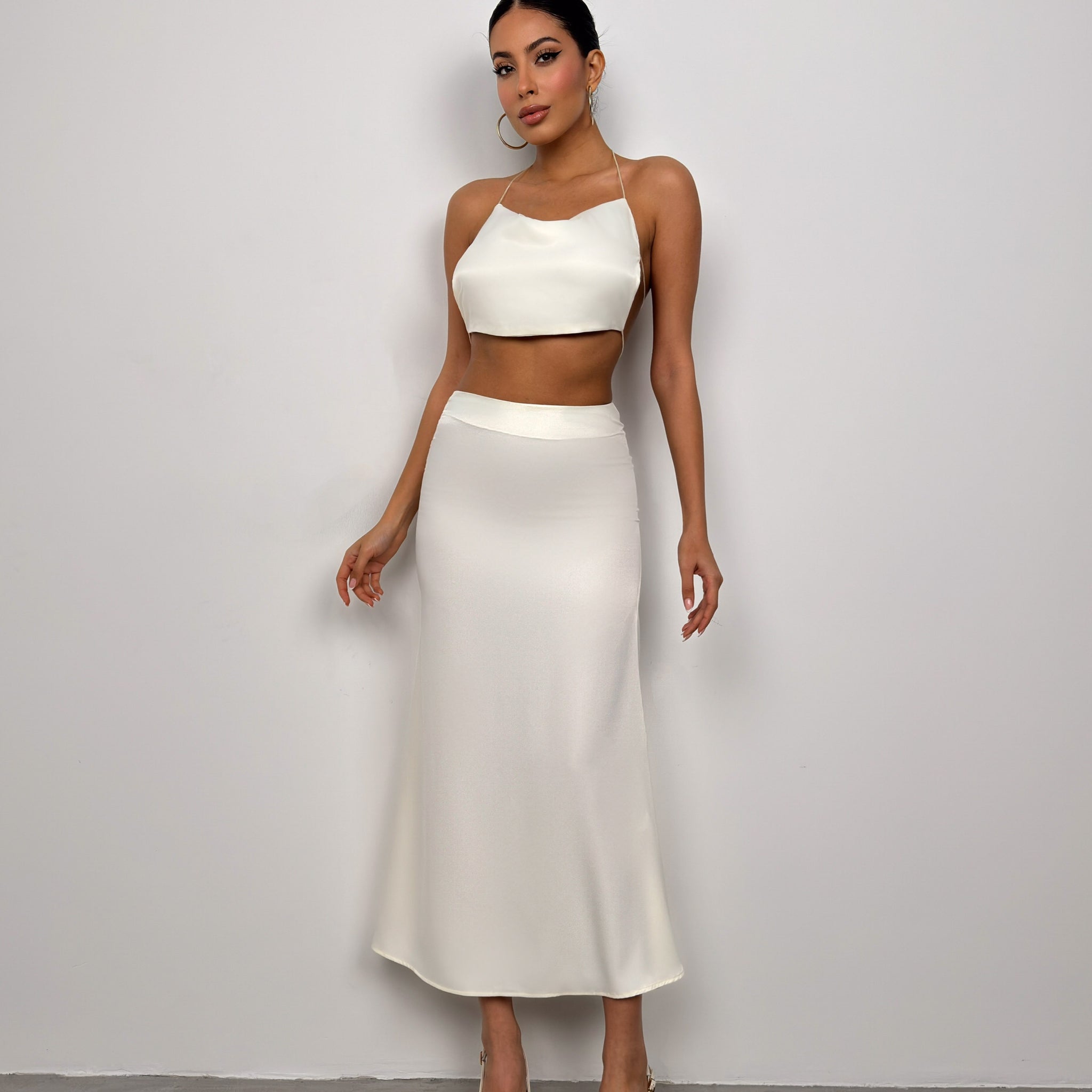 Paradise Collar – Σατινέ Top με Δέσιμο | Refined Clothing